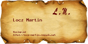 Locz Martin névjegykártya